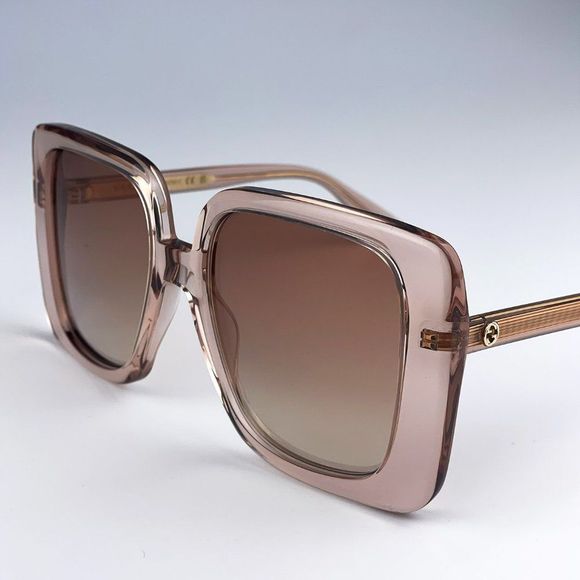 NEW Gucci GG1314S 005 Transparent Brown Mirrored Oversize Square Women Sunglasse main image 5